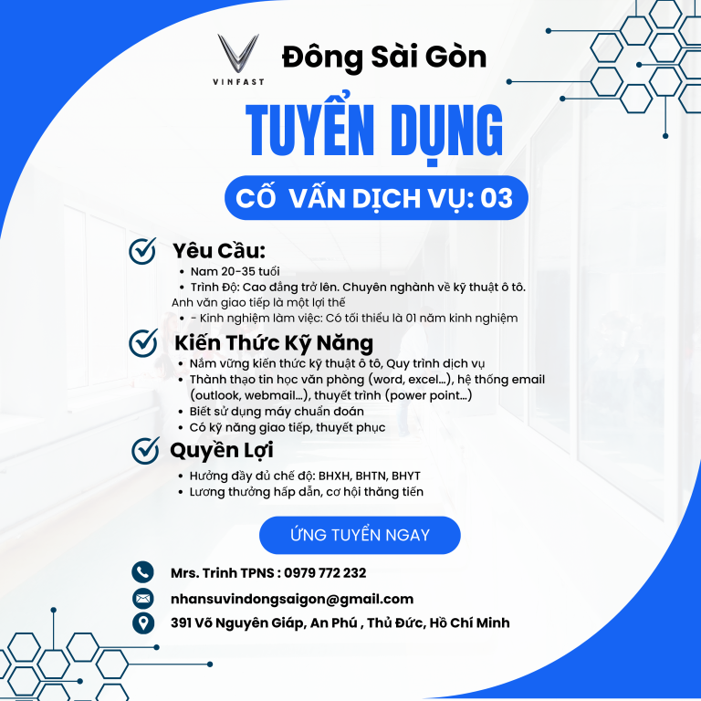 Tuyển Dụng VinFast Đông Sài Gòn